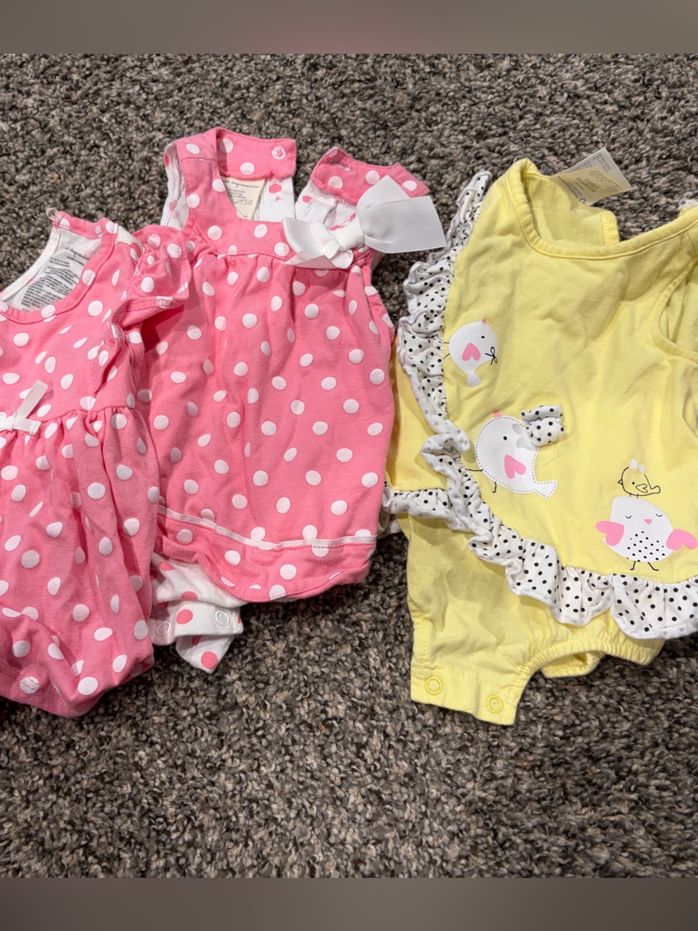 Set of 3 short sleeve summer rompers | 3-6 months